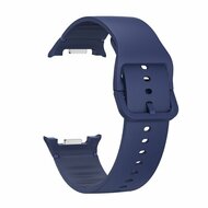 Soft siliconen band - Maat: S/M - Donkerblauw - Samsung Galaxy Watch 8 Classic - 46mm
