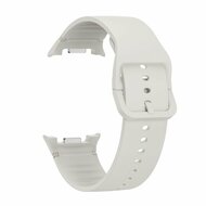 Soft siliconen band - Maat: S/M - Roomwit - Samsung Galaxy Watch 8 Classic - 46mm