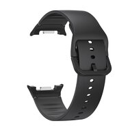 Soft siliconen band - Maat: S/M - Zwart - Samsung Galaxy Watch 8 - 40mm / 44mm