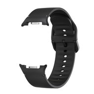 Soft siliconen band - Maat: S/M - Zwart - Samsung Galaxy Watch 8 - 40mm / 44mm