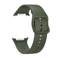 Soft siliconen band - Maat: S/M - Leger groen - Samsung Galaxy Watch 8 - 40mm / 44mm