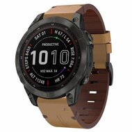 Leren bandje - Lichtbruin - Garmin Quatix 8 - 47mm