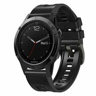 leer + siliconen bandje - Zwart - Garmin Quatix 8 - 47mm