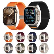 Nylon bandje met Parachute sluiting - Donkergroen - Geschikt voor Apple Watch 38mm / 40mm / 41mm / 42mm