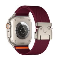 Nylon bandje met Parachute sluiting - Bordeaux - Geschikt voor Apple Watch 38mm / 40mm / 41mm / 42mm