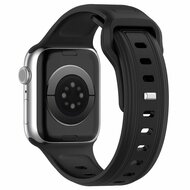 Square siliconen band - Zwart - Geschikt voor Apple Watch 38mm / 40mm / 41mm / 42mm