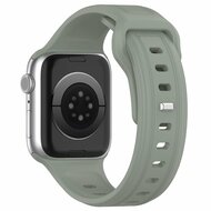 Square siliconen band - Grijsgroen licht - Geschikt voor Apple Watch 38mm / 40mm / 41mm / 42mm