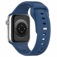 Square siliconen band - Donkerblauw - Geschikt voor Apple Watch 38mm / 40mm / 41mm / 42mm
