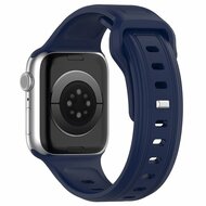 Square siliconen band - Navy - Geschikt voor Apple Watch 38mm / 40mm / 41mm / 42mm