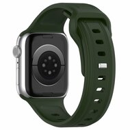 Square siliconen band - Donkergroen - Geschikt voor Apple Watch 38mm / 40mm / 41mm / 42mm