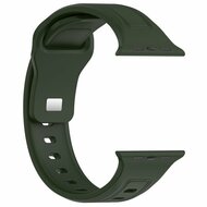 Square siliconen band - Donkergroen - Geschikt voor Apple Watch 38mm / 40mm / 41mm / 42mm