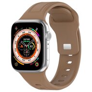 Square siliconen band - Bruin - Geschikt voor Apple Watch 44mm / 45mm&nbsp;/ 46mm / 49mm