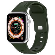 Square siliconen band - Donkergroen - Geschikt voor Apple Watch 44mm / 45mm&nbsp;/ 46mm / 49mm