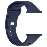 Square siliconen band - Navy - Geschikt voor Apple Watch 44mm / 45mm&nbsp;/ 46mm / 49mm
