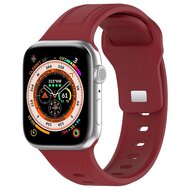 Square siliconen band - Bordeaux - Geschikt voor Apple Watch 44mm / 45mm&nbsp;/ 46mm / 49mm