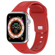 Square siliconen band - Rood - Geschikt voor Apple Watch 44mm / 45mm&nbsp;/ 46mm / 49mm