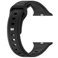 Square siliconen band - Zwart - Geschikt voor Apple Watch 44mm / 45mm&nbsp;/ 46mm / 49mm
