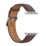 Luxe leren bandje - Donkerbruin - Geschikt voor Apple Watch 38mm / 40mm / 41mm / 42mm
