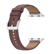 Luxe leren bandje - Donkerbruin - Geschikt voor Apple Watch 38mm / 40mm / 41mm / 42mm