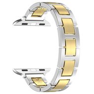 Slim Stainless steel quick-release band (small) - Zilver met goud - Geschikt voor Apple watch 44mm / 45mm&nbsp;/ 46mm / 49mm