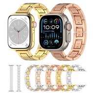 Slim Stainless steel quick-release band (small) - Zilver met goud - Geschikt voor Apple watch 44mm / 45mm&nbsp;/ 46mm / 49mm