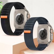 Nylon Wave band - Donkerblauw - Geschikt voor Apple Watch 44mm / 45mm / 46mm / 49mm