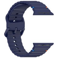 Wave sportband - Donkerblauw - Geschikt voor Apple Watch 38mm / 40mm / 41mm / 42mm