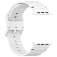 Wave sportband - Wit - Geschikt voor Apple Watch 44mm / 45mm / 46mm / 49mm