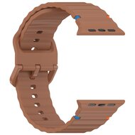 Wave sportband - Bruin - Geschikt voor Apple Watch 44mm / 45mm / 46mm / 49mm