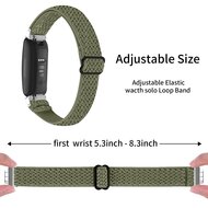 Fitbit Inspire 3 - Elastische solo loop nylon bandje - Groen