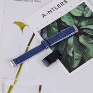 Fitbit Inspire 3 - Elastische solo loop nylon bandje - Blauw / paars