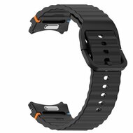 Wave Sportband met aansluitknop - Zwart -  Samsung Galaxy Watch 4 Classic - 42mm &amp; 46mm