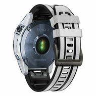 leer + siliconen bandje - Wit - Garmin Epix Gen 2 (47mm) / MARQ / Quatix 7/6/5