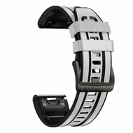 leer + siliconen bandje - Wit - Garmin Approach S60 &amp; S62 / Instinct / Instinct 2 (Solar)