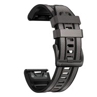 leer + siliconen bandje - Grijs - Garmin Fenix 7X / 6X / 5X