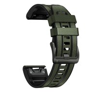 leer + siliconen bandje - Groen - Garmin Fenix 7X / 6X / 5X