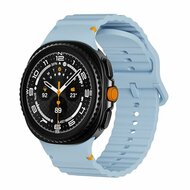 Classic Wave siliconen band - Blauw - Samsung Galaxy Watch 8 Classic - 46mm