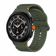 Classic Wave siliconen band - Donkergroen - Samsung Galaxy Watch 8 Classic - 46mm
