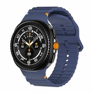 Classic Wave siliconen band - Donkerblauw - Samsung Galaxy Watch 8 Classic - 46mm