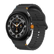 Classic Wave siliconen band - Zwart - Samsung Galaxy Watch 8 Classic - 46mm
