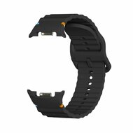 Classic Wave siliconen band - Zwart - Samsung Galaxy Watch 8 Classic - 46mm