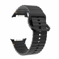 Classic Wave siliconen band - Zwart - Samsung Galaxy Watch 8 Classic - 46mm