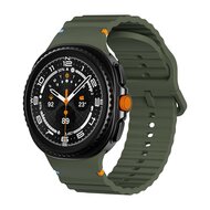 Classic Wave siliconen band - Donkergroen - Samsung Galaxy Watch 8 - 40mm / 44mm