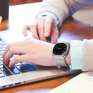 Classic leren band - Grijs - Samsung Galaxy Watch 8 - 40mm / 44mm