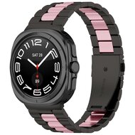 Stalen schakelband - Zwart met ros&eacute; goud - Samsung Galaxy Watch 8 - 40mm / 44mm