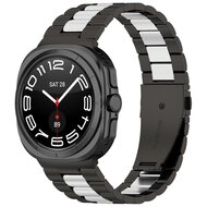 Stalen schakelband - Zwart met zilver - Samsung Galaxy Watch 8 - 40mm / 44mm