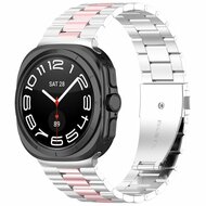 Stalen schakelband - Zilver met ros&eacute; goud - Samsung Galaxy Watch 8 Classic - 46mm