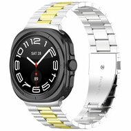 Stalen schakelband - Zilver met goud - Samsung Galaxy Watch 8 Classic - 46mm