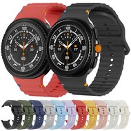 Classic Wave siliconen band - Wit - Samsung Galaxy Watch 8 - 40mm / 44mm