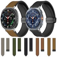 Leer + siliconen bandje - Groen - Samsung Galaxy Watch Ultra - 47mm